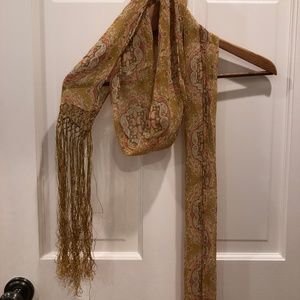 Banana Republic Silk Scarf with Gold Tassels
